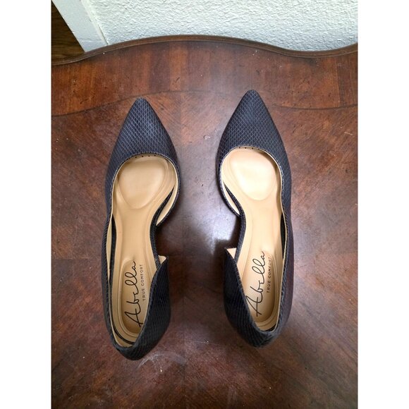 Abella True Comfort Women's Purple Snakeskin-Pattern Pointed-Toe D'Orsay Heels S - Picture 6 of 12